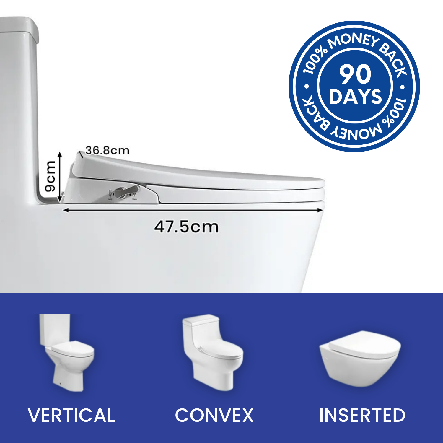 O Shape Bidet Toilet Seat | Dual Nozzle