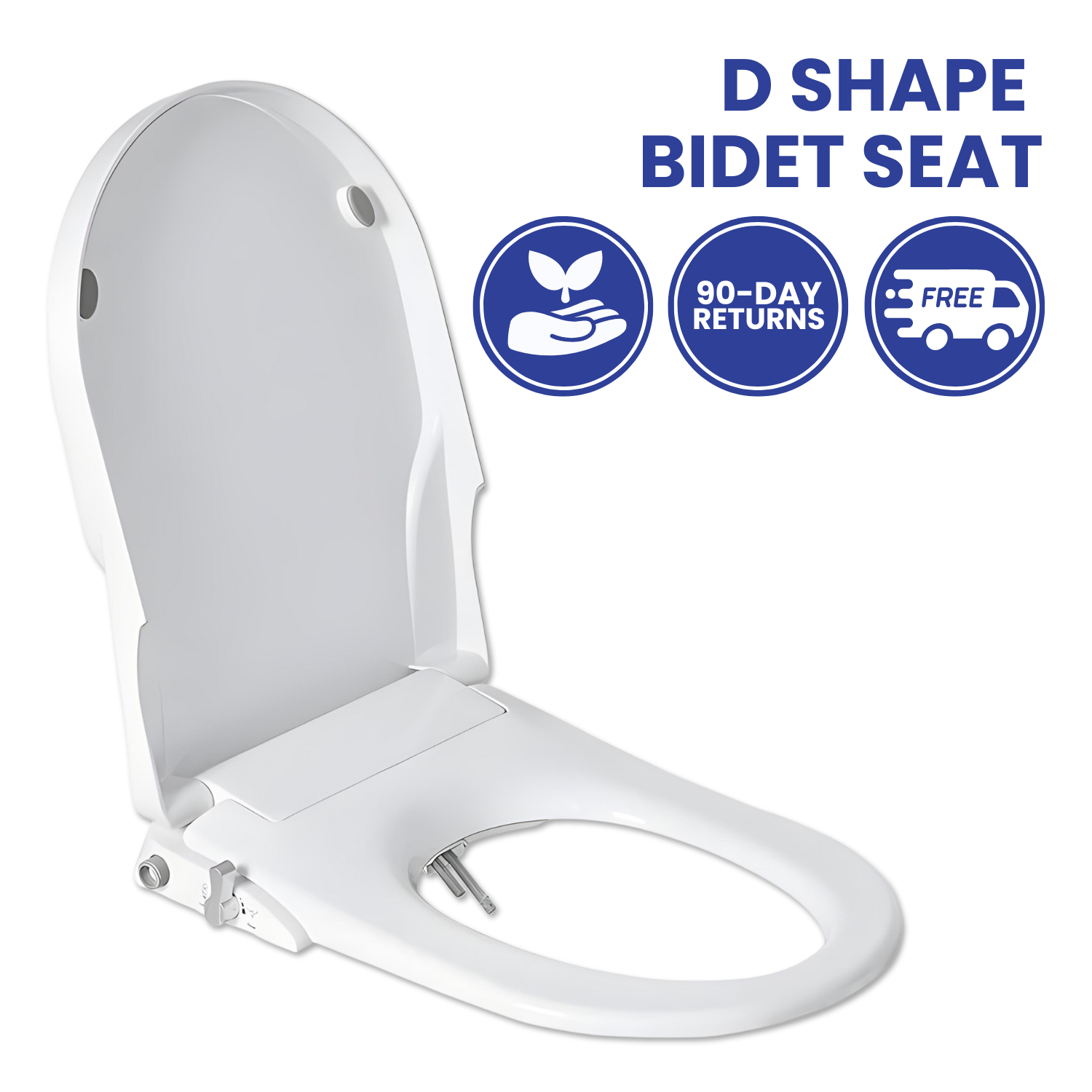 D Shape Bidet Toilet Seat | Dual Nozzle